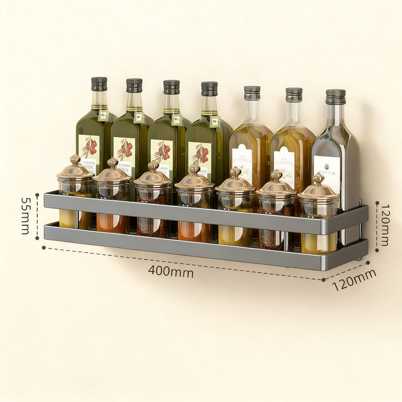 Wall-mounted kitchen shelf made of aluminum