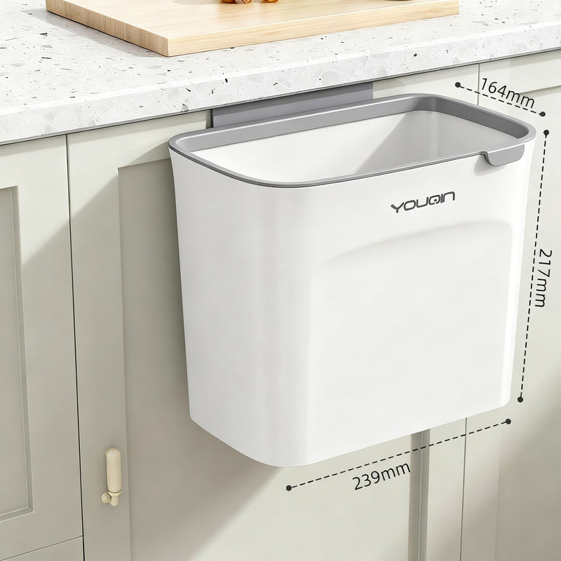 Wall-mounted waste bin with lid, 7 L