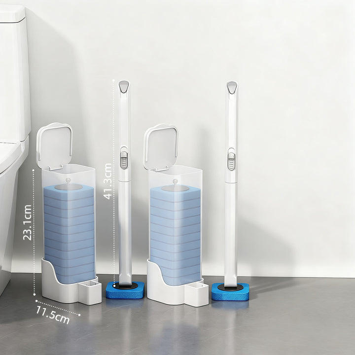 Toilet brush with interchangeable sponge heads