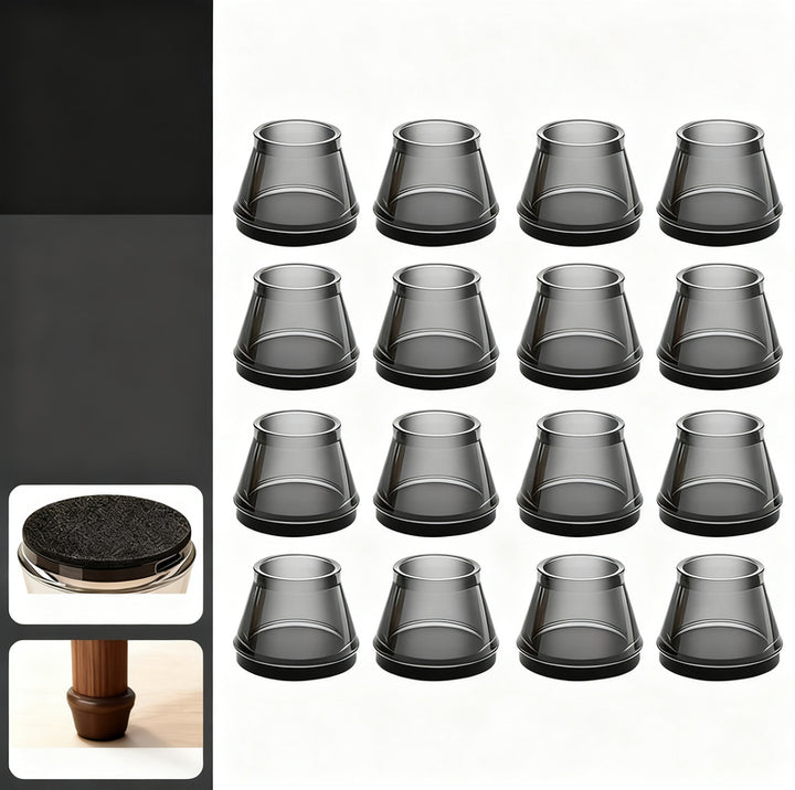Silicone chair glides and furniture feet, round