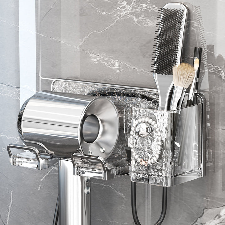 Wall mount for hair dryer, drill hole free
