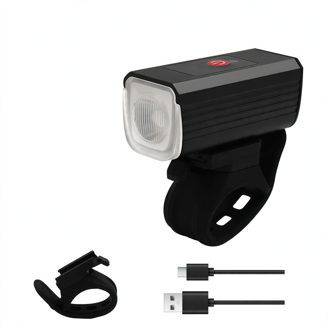 Bicycle front light, USB-C, rechargeable, waterproof