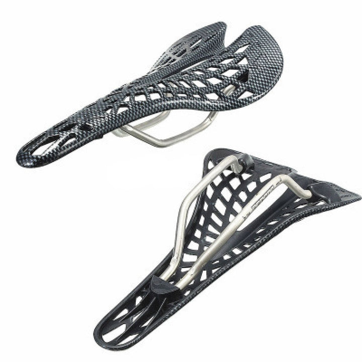 Bicycle saddle made of carbon fiber