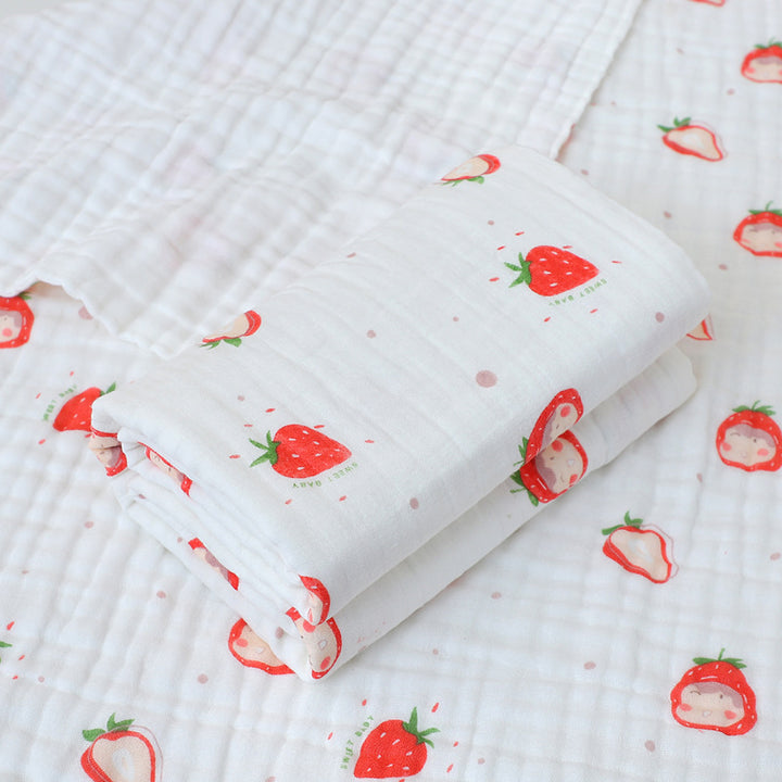 Cotton bath towel, 4-ply, with patterns