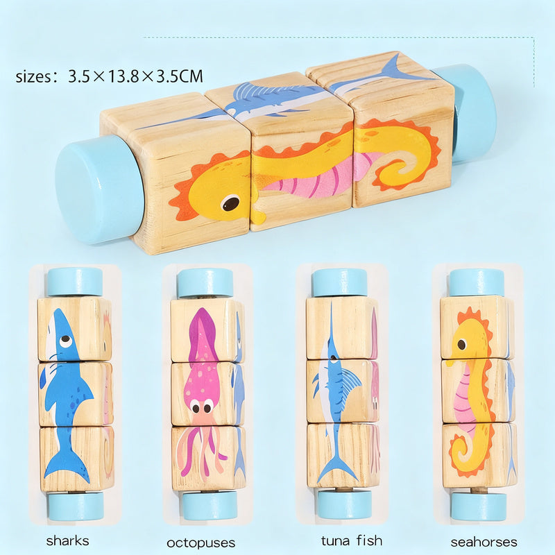 Wooden puzzle for babies, 0–3 years