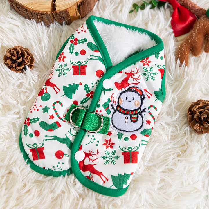 Christmas vest for small dogs with fleece lining
