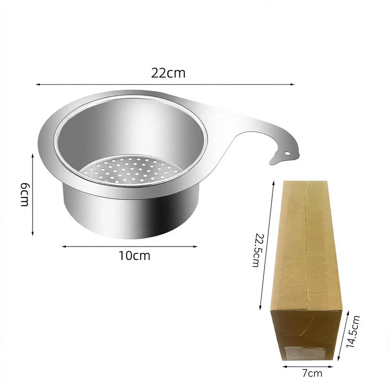 Stainless steel draining basket for the sink, hanging