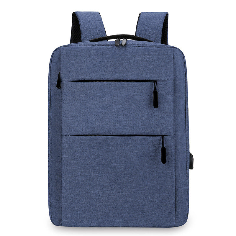 Expandable canvas backpack with USB, up to 20 L, 16 inch