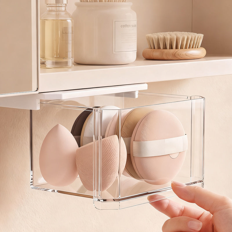 Drawer storage box, transparent