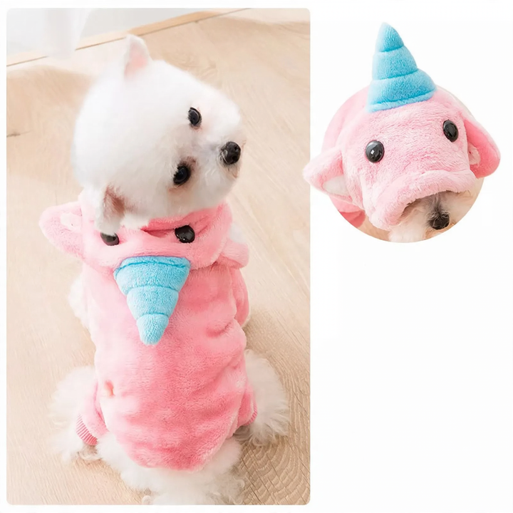 Fleece costume for dogs and cats, 4-legged