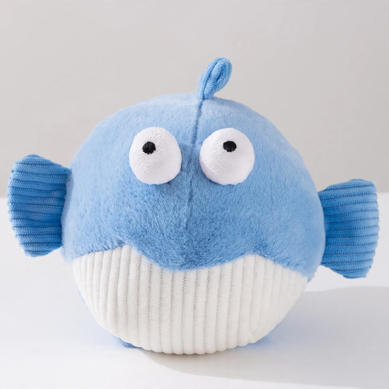 Springing plush play ball with sound for dogs