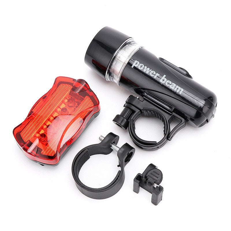 Bicycle light set with LED front light and rear light