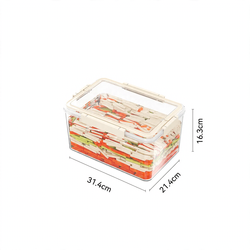 Airtight freshness box made of plastic, rectangular
