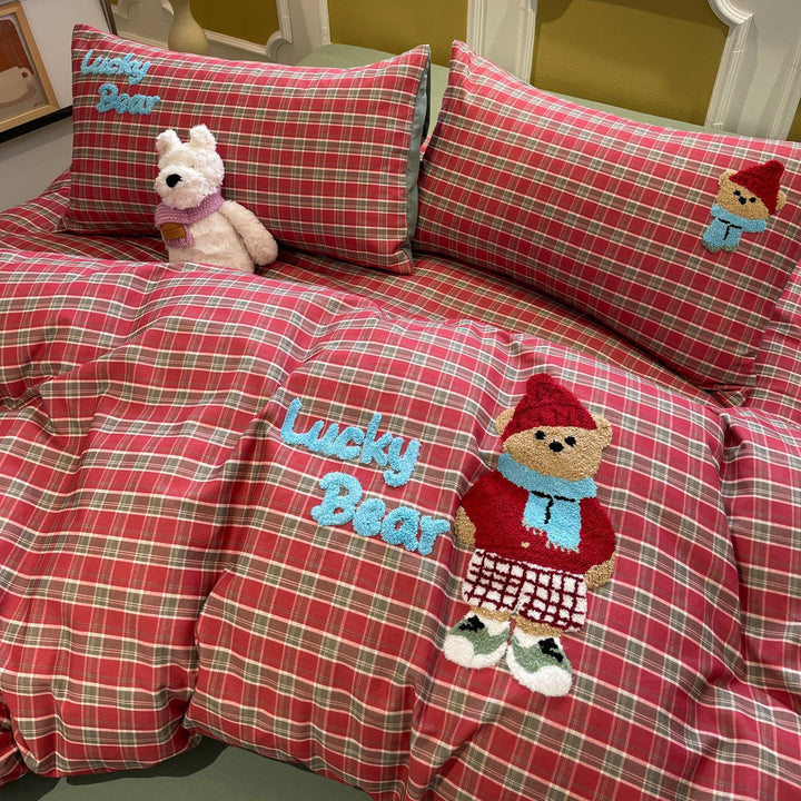 Cartoon bedding set made of cotton, 3-4 pieces