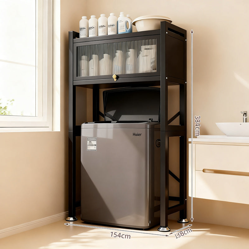 Steel shelf for washing machine, 2–3 levels with doors