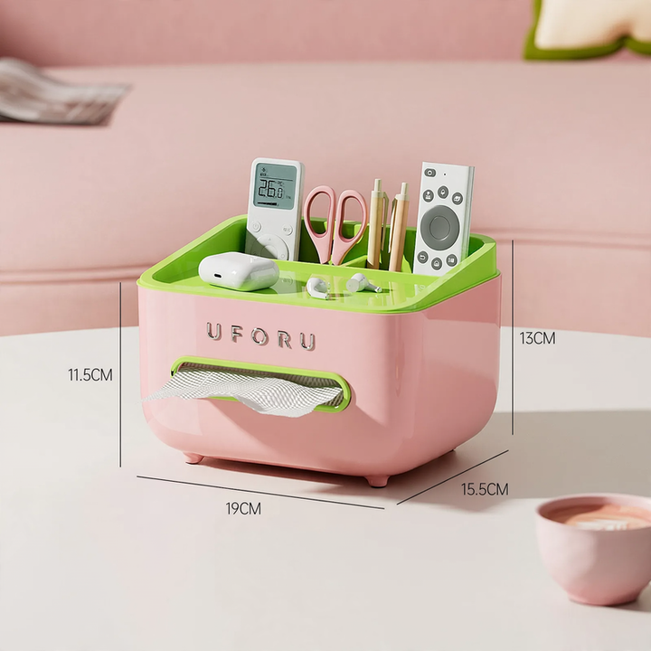 Multifunctional table shelf for tissues and accessories