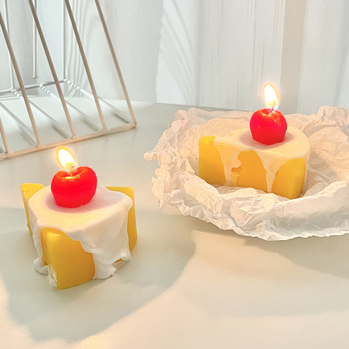 Handcrafted scented candle in cheese shape