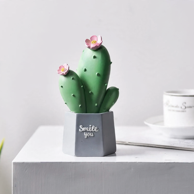 Cactus decor made of resin, Nordic