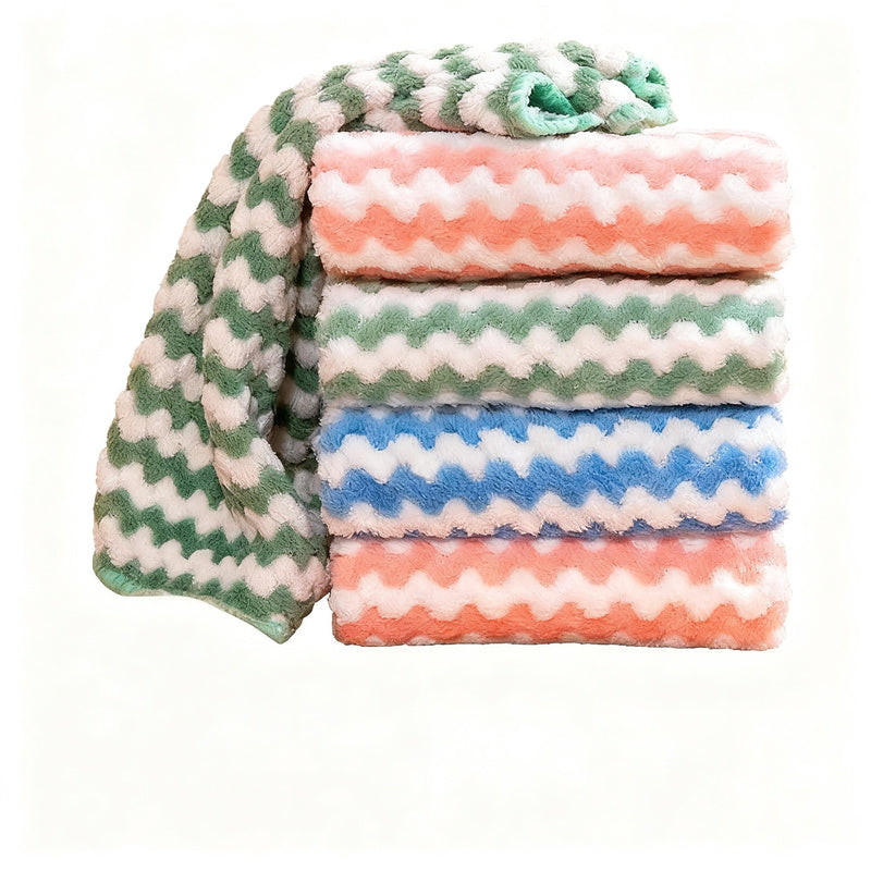 Kitchen cleaning cloth made of coral fleece, absorbent
