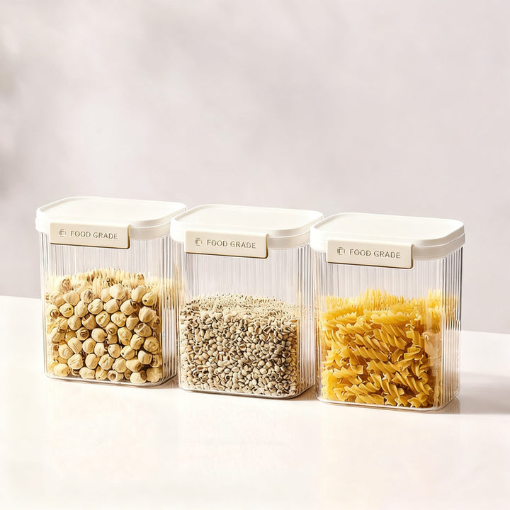 Airtight plastic containers for food