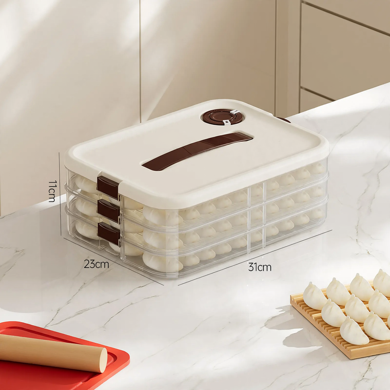 Plastic storage box for dumplings