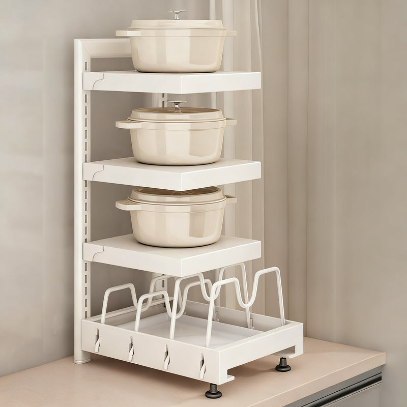Carbon steel pot stand, 2–4 levels, height adjustable