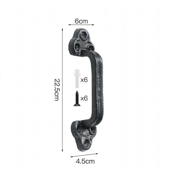 Cast iron door handle in vintage style