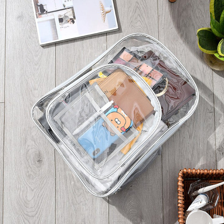 Transparent PVC backpack, waterproof, 20–35 L