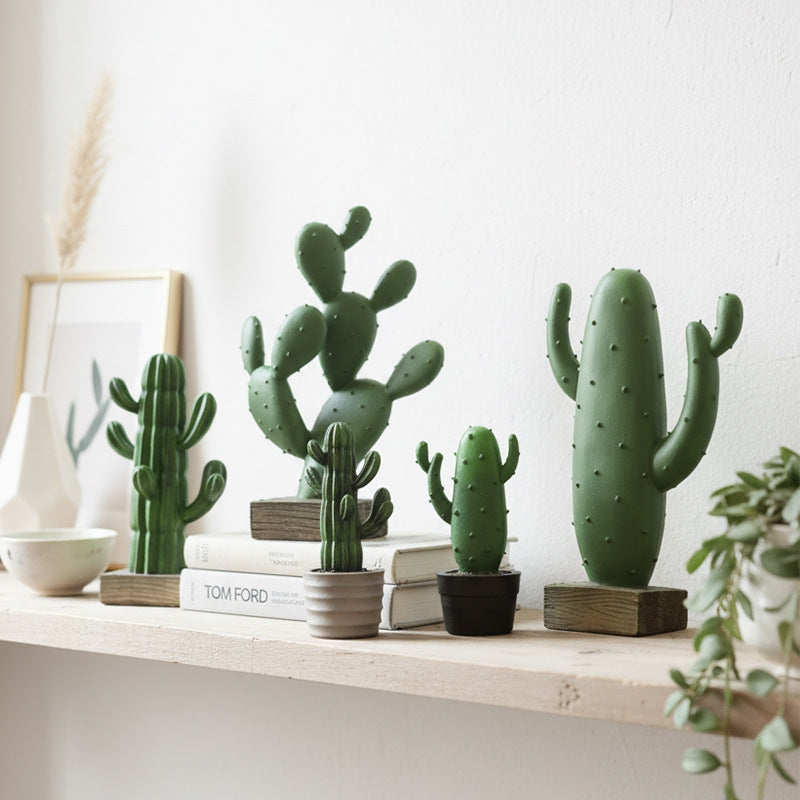 Resin decorative figure cactus, Nordic design