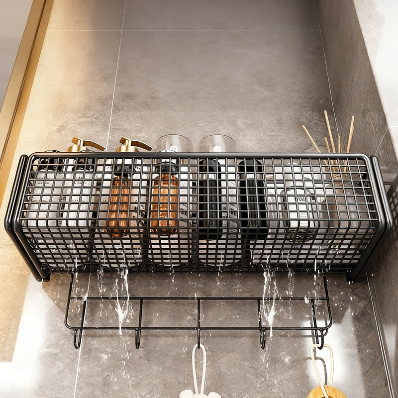 Metal hanging basket without drilling, mesh design