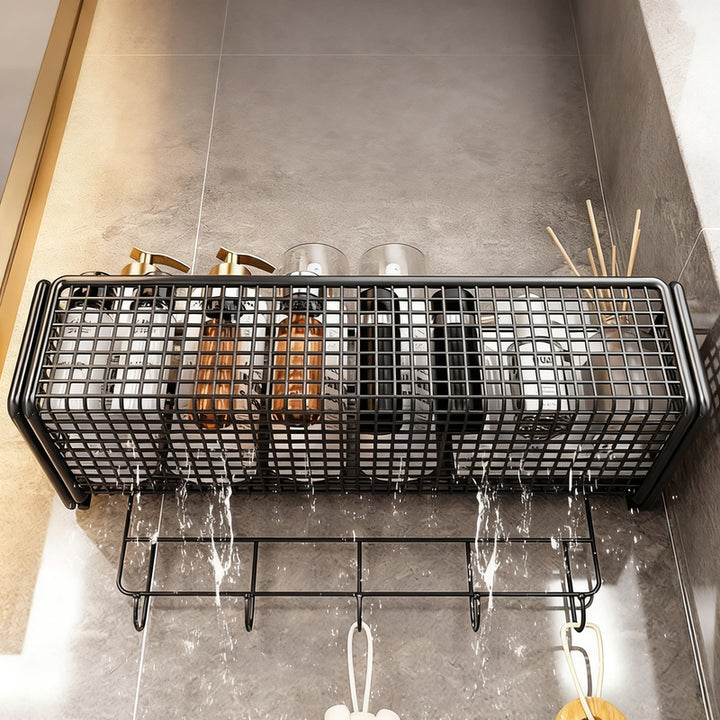 Metal hanging basket without drilling, mesh design