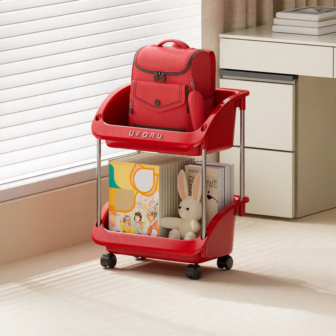 Roll cart with wheels, PP plastic, multi-tiered