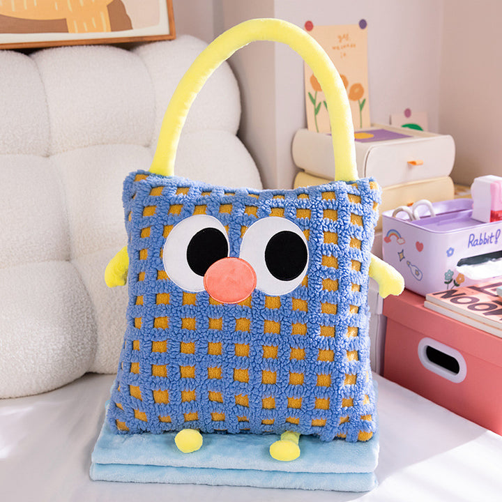 Cuddle cushion and blanket 2-in-1, striped pattern