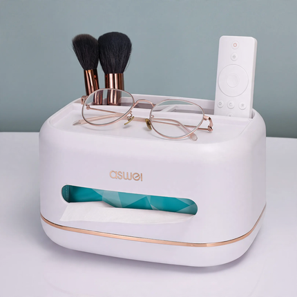 Multifunctional tissue box made of plastic