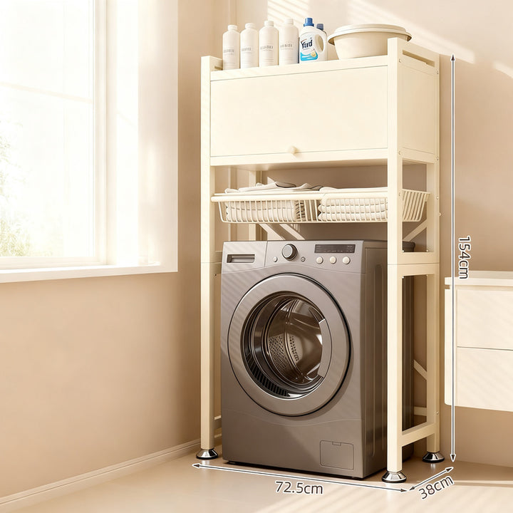 Steel shelf for washing machine, 2–3 levels with doors