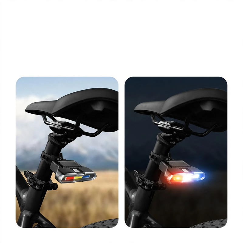 Bicycle rear light three colors, USB charging, waterproof