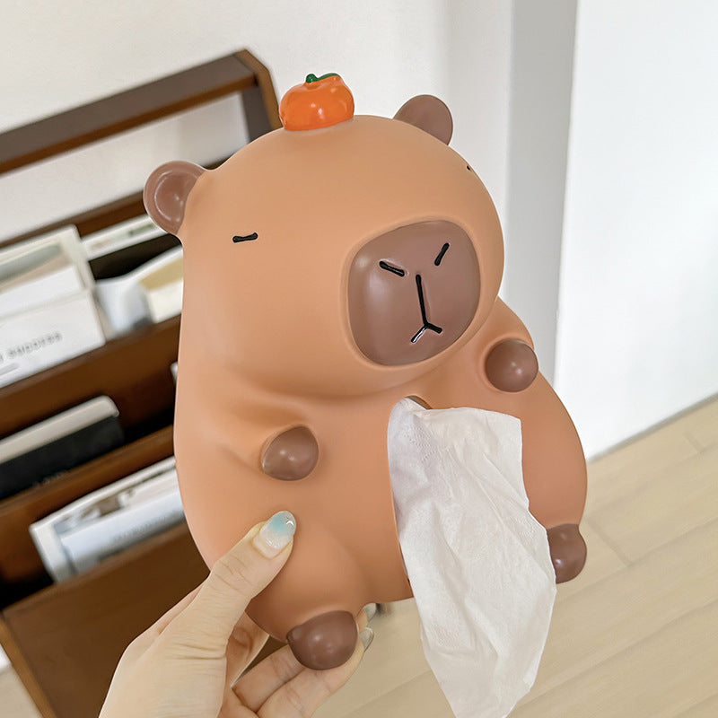 Paper towel box, Capybara design, plastic