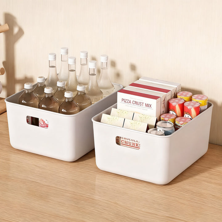 Plastic storage box for desk and cabinet