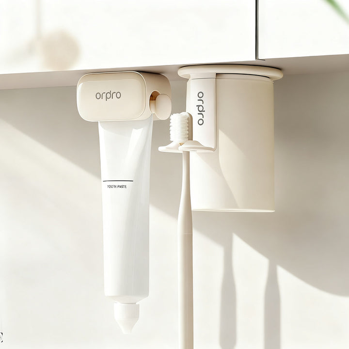 Magnetic toothbrush and rinse cup holder