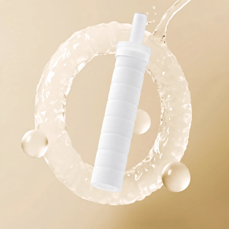 Hand shower with filter and pressure boost