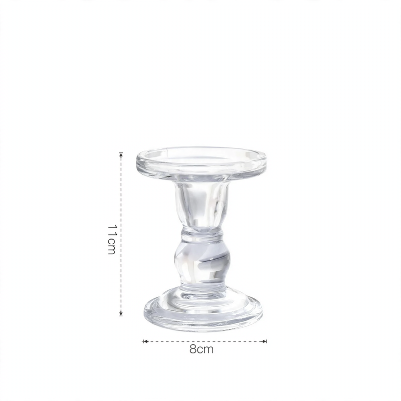 Glass candle holder, column shape, various colors