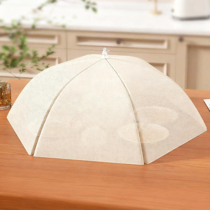 Foldable food cover made of mesh fabric