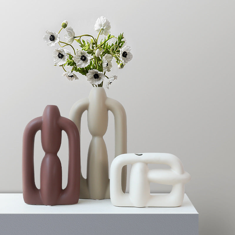 Ceramic flower vase, European style