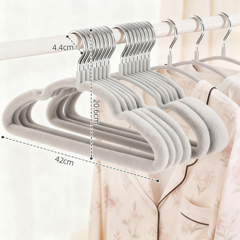 Wide plastic hangers, non-slip, set of 10 or 20