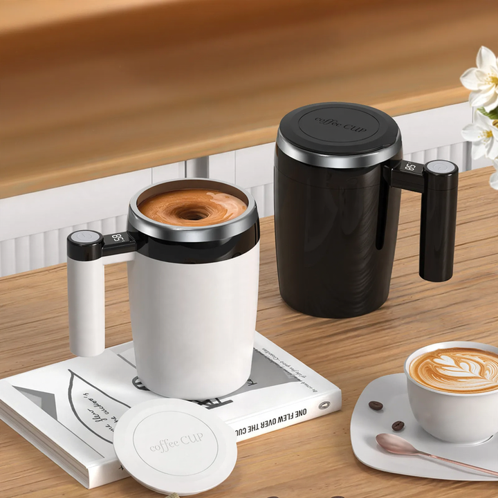 Rechargeable stirring cup made of stainless steel, 380 ml