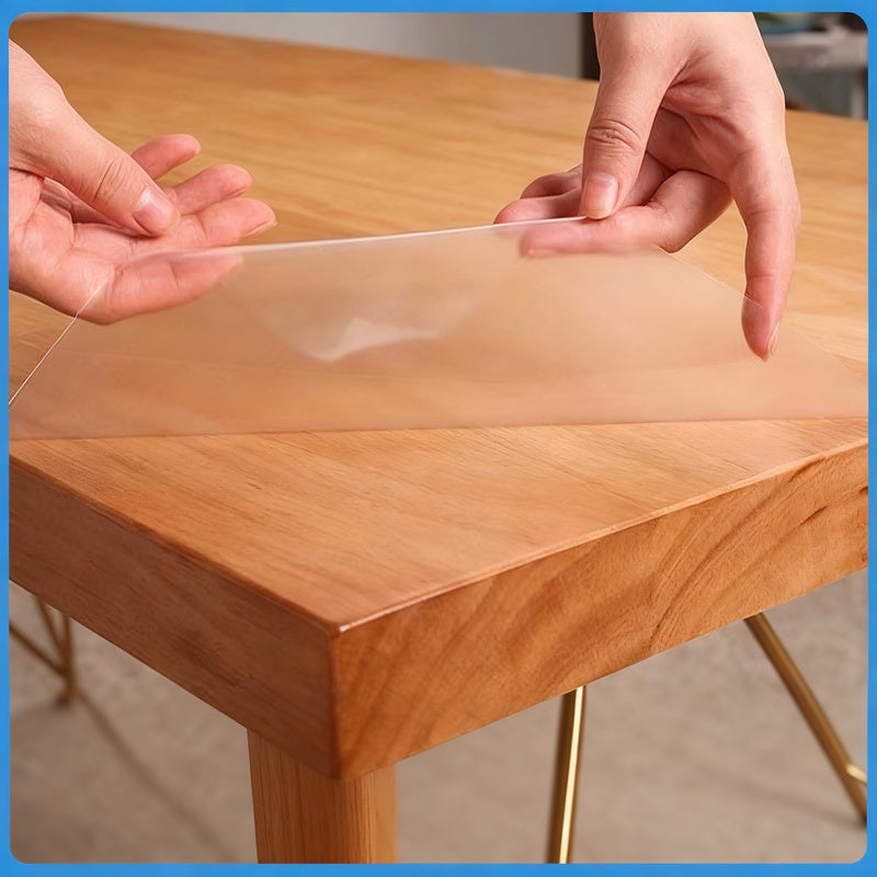 Transparent protective foil for tables and furniture