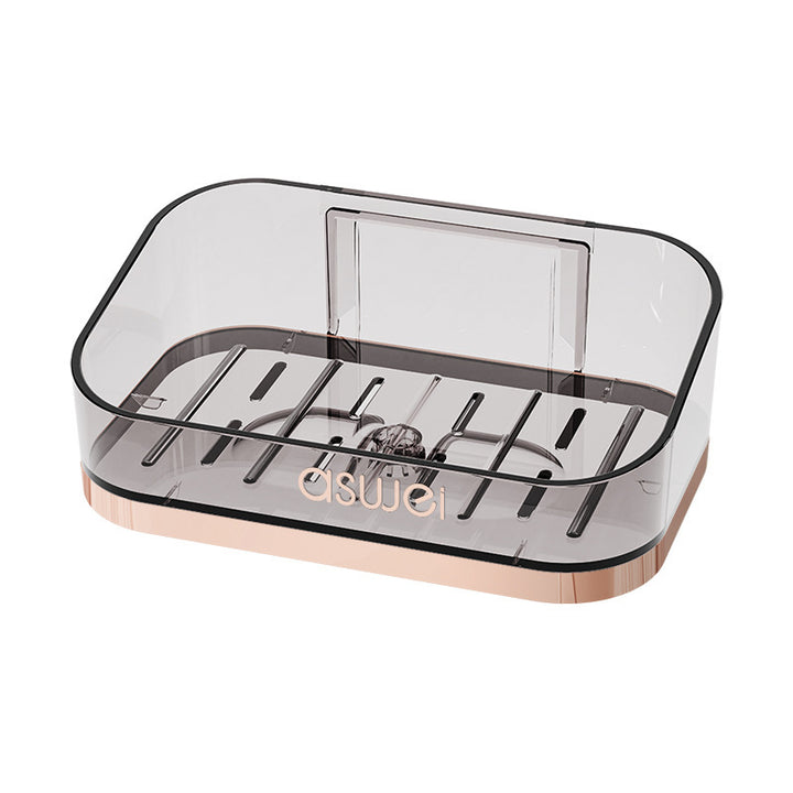Wall-mounted soap dish with suction cup, stackable