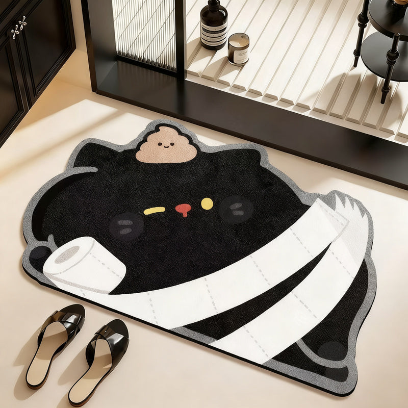 Diatomaceous earth bath mat, cat design