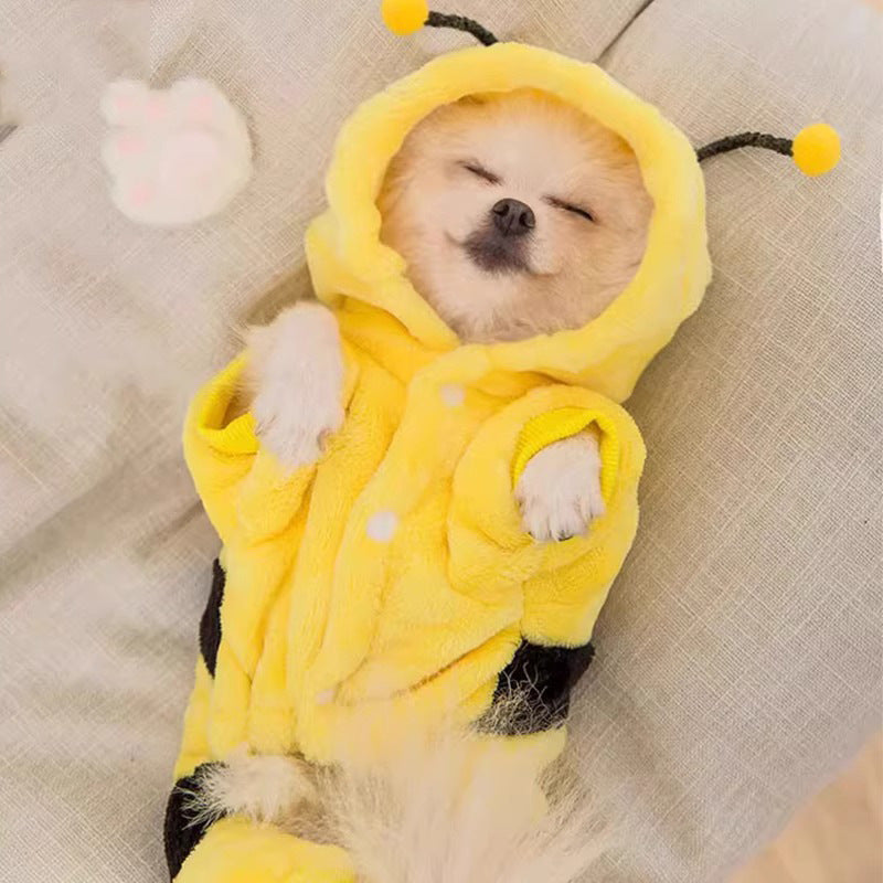 Fleece costume for dogs and cats, 4-legged