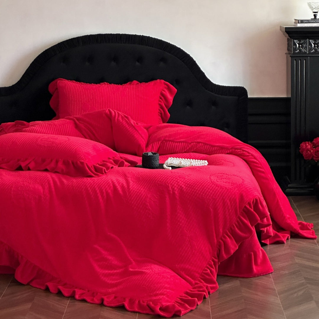 Wedding bedding made of milk fiber, 4-piece